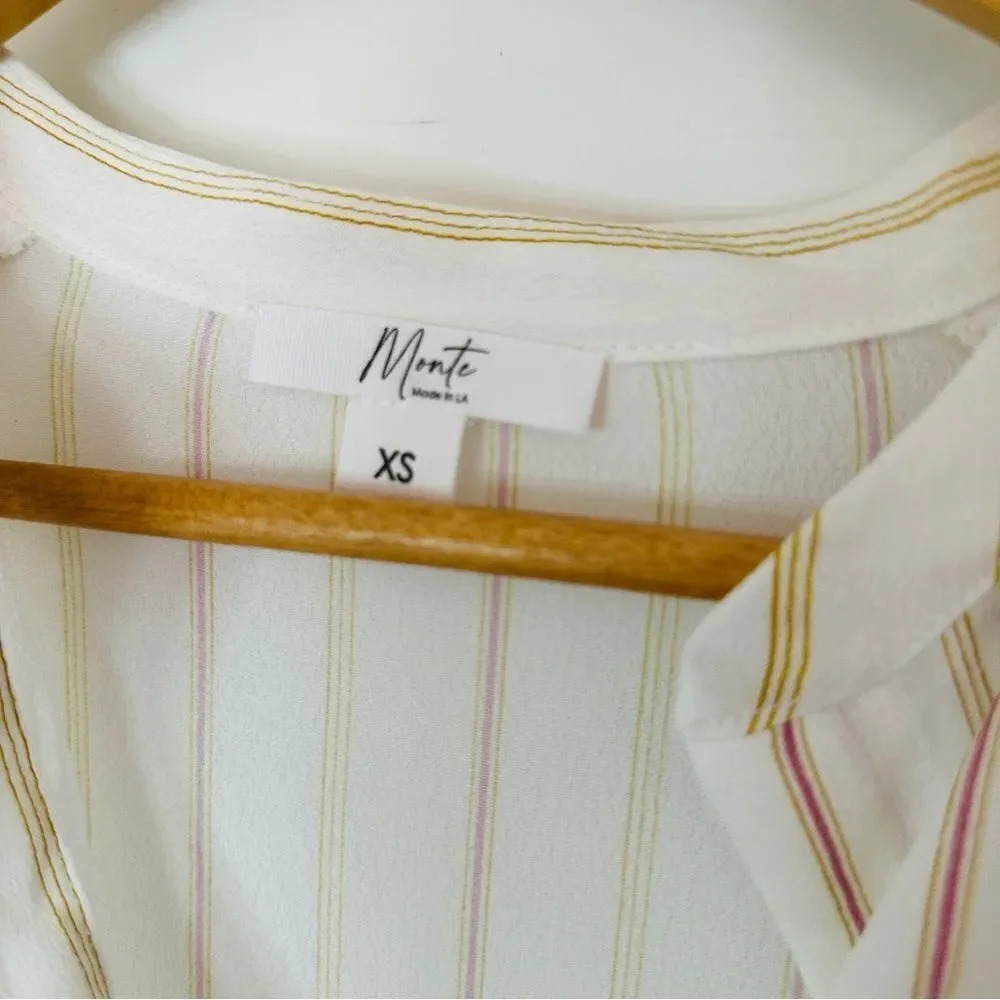 NWOT Monte the Label Striped Button Down Blouse - Picture 5 of 9